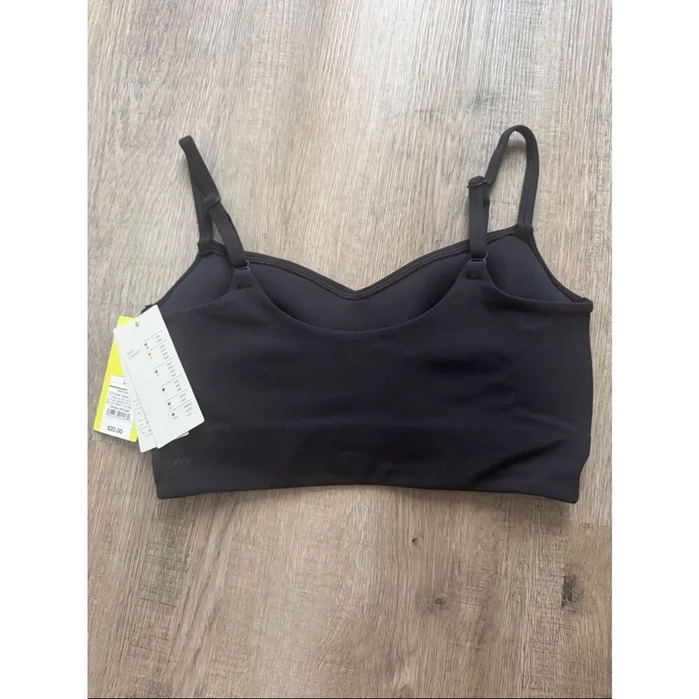 Black Seamless low support sports bra with Adjustable Straps All in Motion S